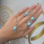 نیم ست نقره فیروزه 20139064 - تصویر 2