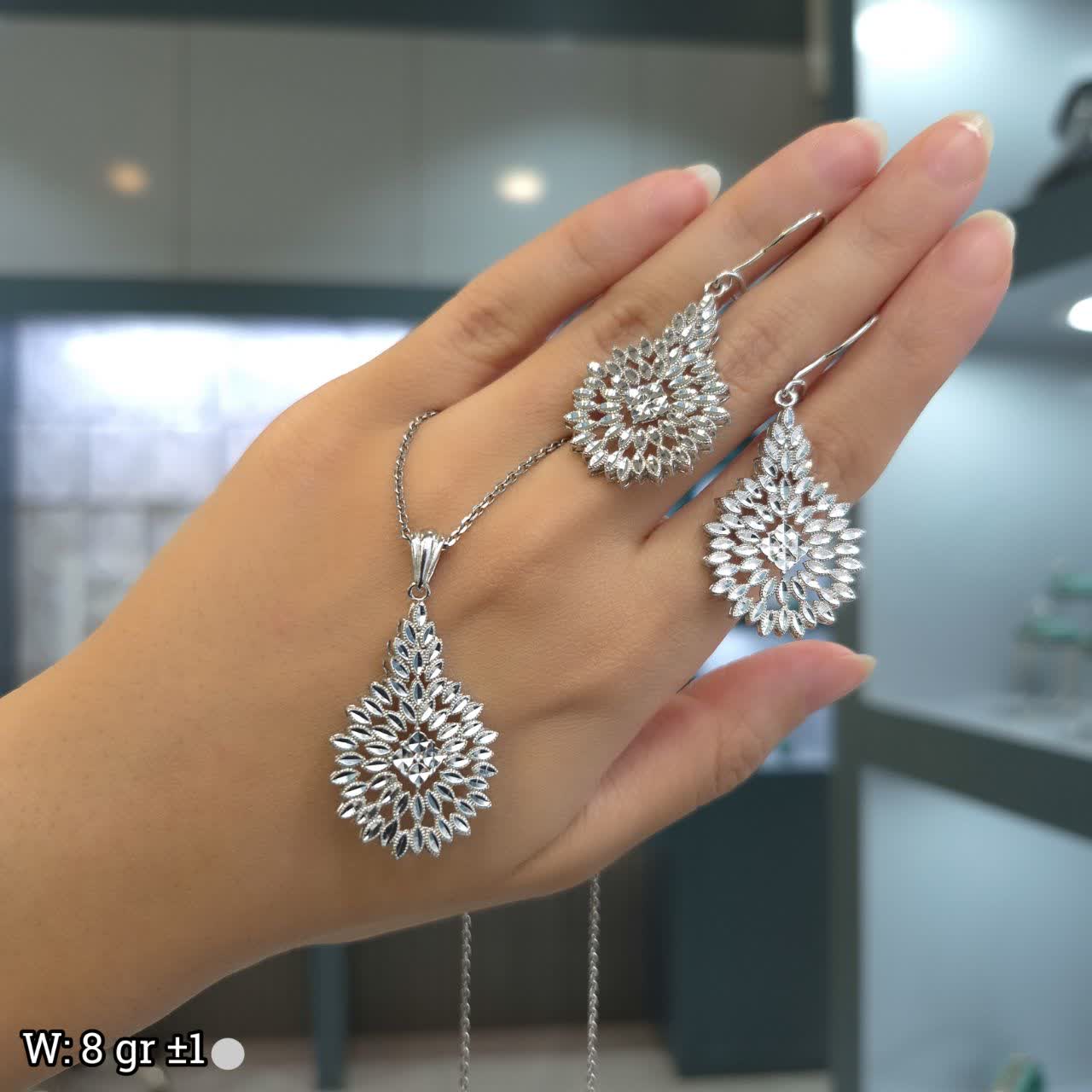 نیمست نیم ست نقره تراش 20158067 - تصویر 1