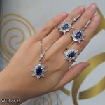 نیم ست نقره یاقوت کبود 202410083 - تصویر 2