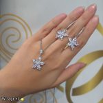 نیم ست نقره طرح گل 20138074 - تصویر 2