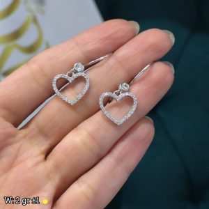 گوشواره نقره طرح قلب 19132022
